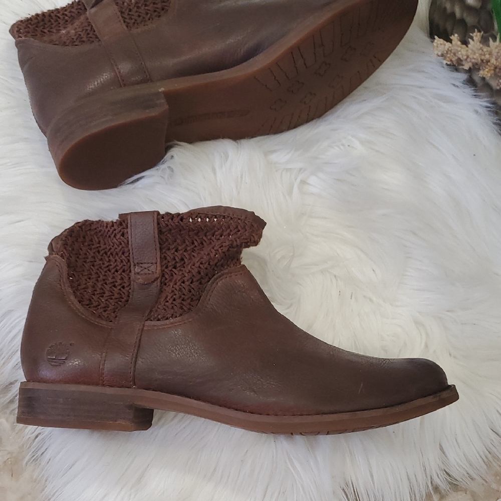 Timberland Savin Hill  Elegant Brown Chelsea Leather Ankle Booties Boots - Picture 6 of 15